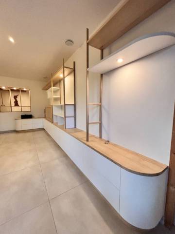 Bibliothque Frne et Laque Blanche